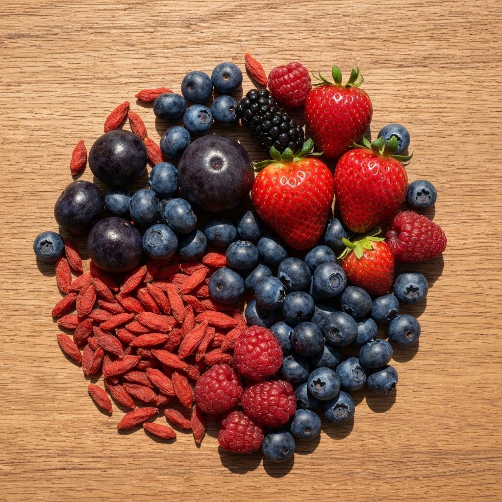 Natürliche Beeren und antioxidantenreiche Früchte