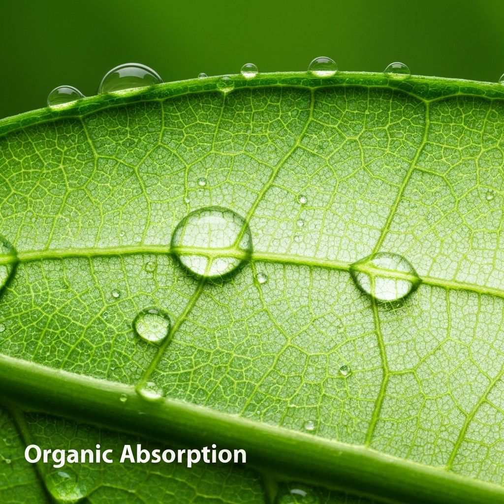 Makroaufnahme von Blattstrukturen und Nährstoffaufnahme