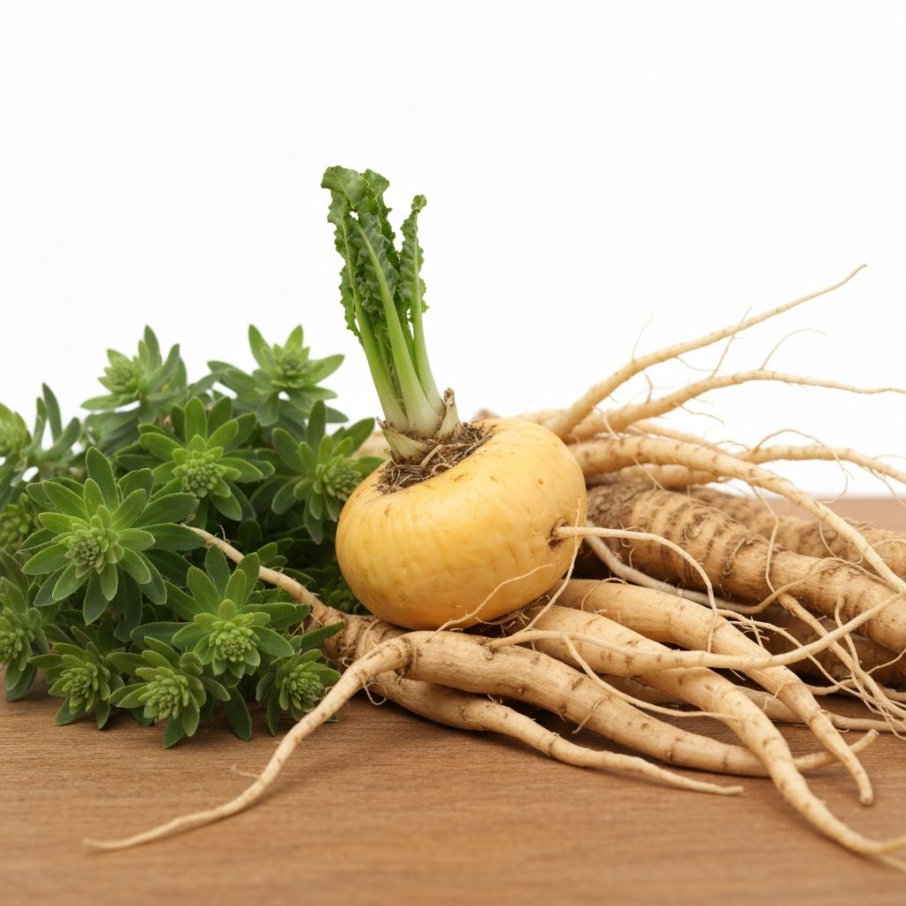 Pflanzliche Wurzeln und Heilkräuter